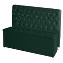 Ver imagem 1 de Kit Cabeceira de Cama Box e Calçadeira Baú Paris King 195 Cm Capitonê Botão Strass Suede Verde