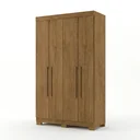 Ver imagem 2 de Guarda-Roupa Solteiro 4 Portas, 2 Gavetas e Pés Noronha Marrom/Cinamomo