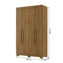 Ver imagem 3 de Guarda-Roupa Solteiro 4 Portas, 2 Gavetas e Pés Noronha Marrom/Cinamomo