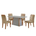 Ver imagem 2 de Mesa de Jantar Diane Tampo 120cm Mdf Vidro Canto Copo e 4 Cadeiras Melissa Moderna Mobilia