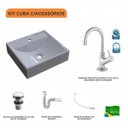 Ver imagem 3 de Kit Cuba Q39 com Torneira 1198 Metal e Válvula Click 1"g Sifão Pvc e Flexível Compace