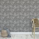 Ver imagem 2 de Papel de Parede Folhagem 2d Cinza e Branca - 2,50x0,50m