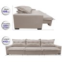 Ver imagem 2 de Sofá Retrátil e Reclinável 4.12m com Molas Ensacadas Cama inBox Prime Tecido Linho Bege Claro
