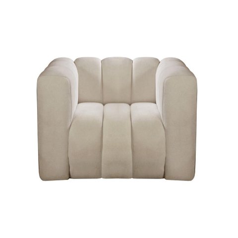 Poltrona Mona Decorativa Moderna Sala de Estar Recepção Bouclê Marrom