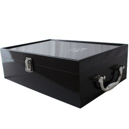 Maleta Porta Vinho Caixa Transporte para Duas Garrafas Modelo Fibra de Carbono - 3