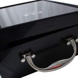 Maleta Porta Vinho Caixa Transporte para Duas Garrafas Modelo Fibra de Carbono - 4