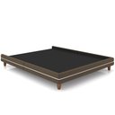 Ver imagem 4 de Cama Casal Base Box Pés Madeira 203cm Suném P05 Veludo Marrom - Lyam Decor