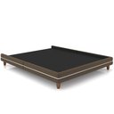 Ver imagem 1 de Cama Casal Base Box Pés Madeira 203cm Suném P05 Veludo Marrom - Lyam Decor