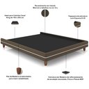 Ver imagem 5 de Cama Casal Base Box Pés Madeira 203cm Suném P05 Veludo Marrom - Lyam Decor