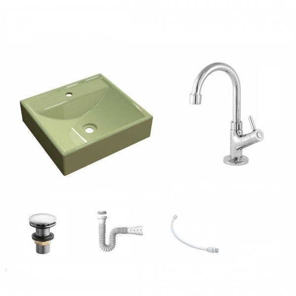 Kit Cuba Q39 com Torneira 1198 Metal e Válvula Click 1 1/2" Sifão PVC e Flexível Compace - 2