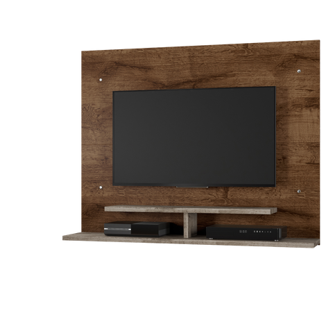 Painel Sion com Prateleira 02 Nichos para Tvs de até 56 Polegadas JCM Moveis Cacau/Grigio