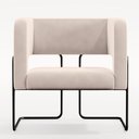 Ver imagem 3 de Poltrona Decorativa Scarlett D02 Base de Aço Preto Veludo Bege B-309 - Lyam Decor