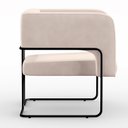 Ver imagem 6 de Poltrona Decorativa Scarlett D02 Base de Aço Preto Veludo Bege B-309 - Lyam Decor