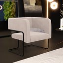 Ver imagem 2 de Poltrona Decorativa Scarlett D02 Base de Aço Preto Veludo Bege B-309 - Lyam Decor