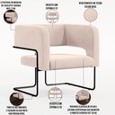 Ver imagem 4 de Poltrona Decorativa Scarlett D02 Base de Aço Preto Veludo Bege B-309 - Lyam Decor