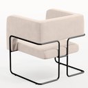 Ver imagem 7 de Poltrona Decorativa Scarlett D02 Base de Aço Preto Veludo Bege B-309 - Lyam Decor