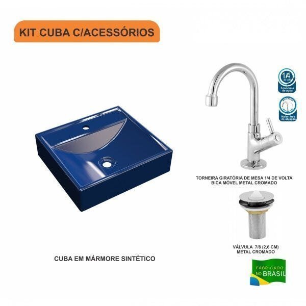 Kit Cuba Q39 com Torneira 1198 Metal e Válvula 1 Pol. - 3