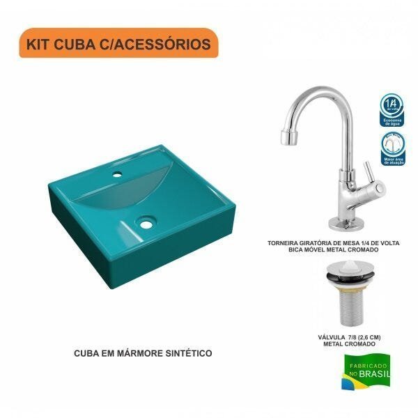 Kit Cuba Q39 com Torneira 1198 Metal e Válvula 1 Pol. - 3