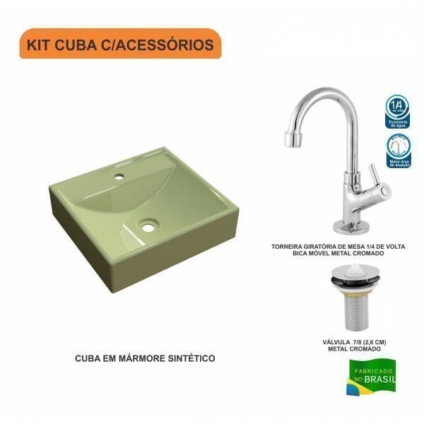 Kit Cuba Q39 com Torneira 1198 Metal e Válvula 1 Pol. - 3