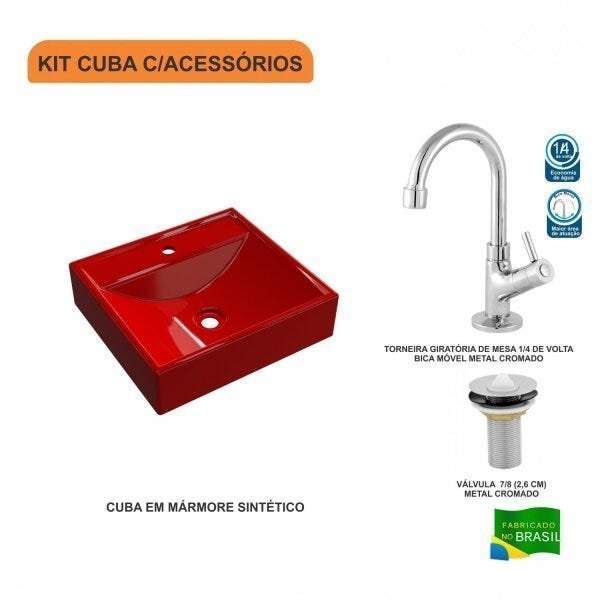 Kit Cuba Q39 com Torneira 1198 Metal e Válvula 1 Pol. - 3