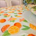 Ver imagem 4 de Toalha Pvc Estampada Transparente 5.0x1.4m Protetora Mesa 07