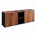 Ver imagem 6 de Armário Escritório F5 Office F5 4 Portas 2 Prateleiras MDP 200cm Nogal com Preto