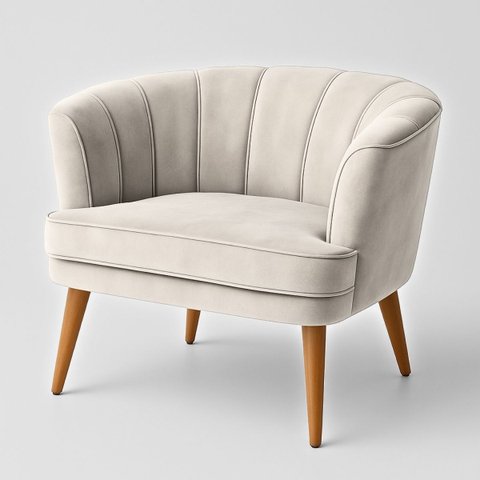 Poltrona Moderna Tecido Veludo para Sala de Espera Pés Palito Resistente