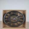 Relogio de Parede Industrial Rustico Estilo Madeira Design Vintage Romanos 30cm Decorativo - 3