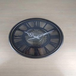 Relogio de Parede Industrial Rustico Estilo Madeira Design Vintage Romanos 30cm Decorativo - 5