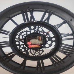 Relogio de Parede Industrial Rustico Estilo Madeira Design Vintage Romanos 30cm Decorativo - 2