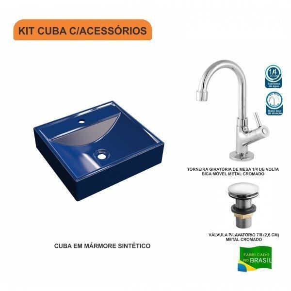 Kit Cuba Q39 com Torneira 1198 Metal e Válvula Click 1 Pol. - 3