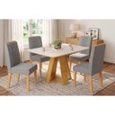 Ver imagem 1 de Mesa Sala Jantar Celeste + 4 Cadeiras Lia Cedro DJ Móveis
