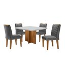 Ver imagem 2 de Conjunto Sala de Jantar Mesa Olímpia 90cm Mdf Canto Reto e 4 Cadeiras Liz Moderna