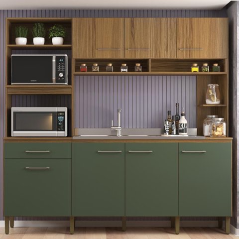 Cozinha 7 Portas e 1 Gaveta Co1516 Ipe Arbo Decibal Ipê|arbo