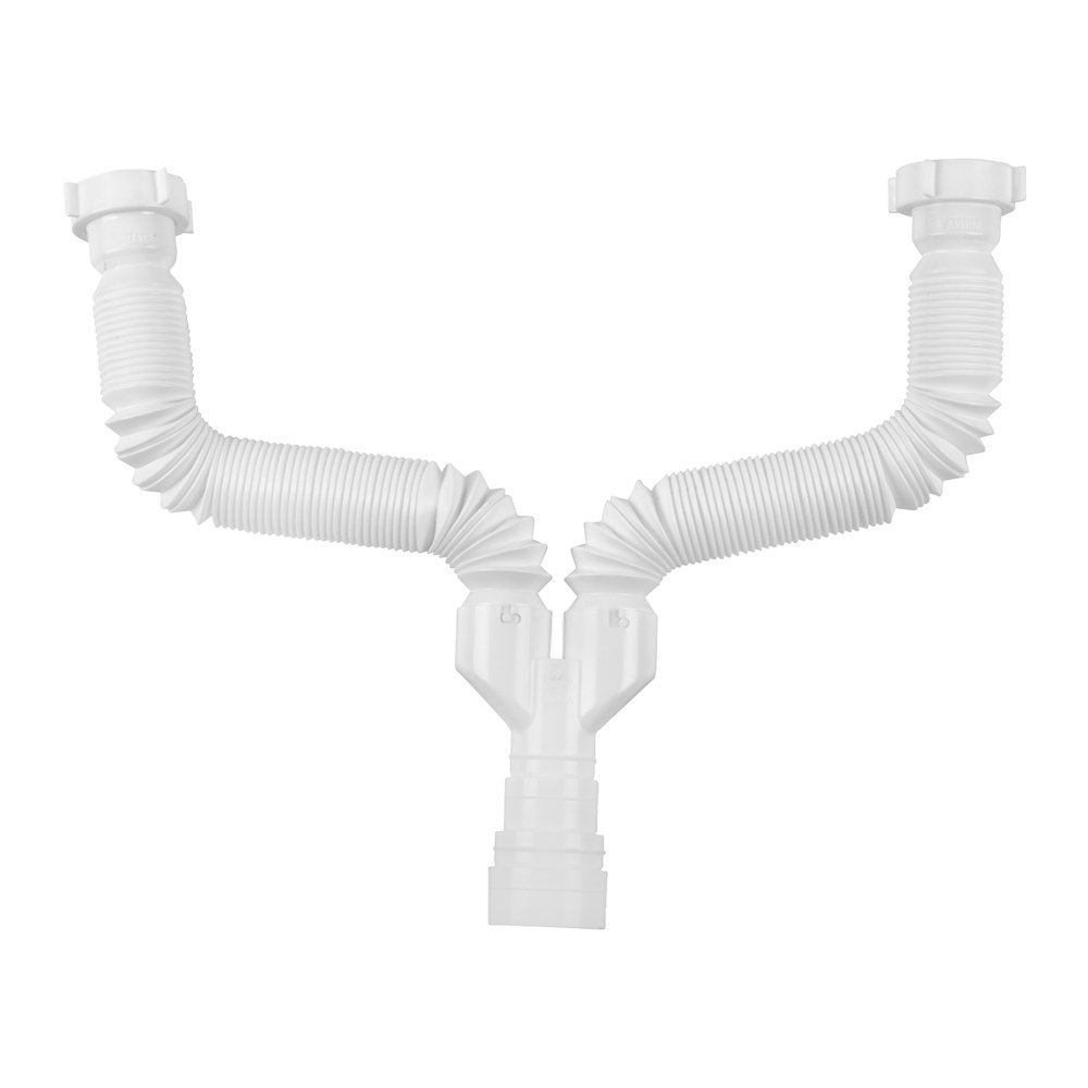 Sifão Duplo Sanfonado Extensível Astra Sdu 86cm Branco Universal - 1