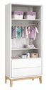 Ver imagem 5 de Guarda-Roupa Retrô 2 Portas Classic New Fosco com Natural - Reller