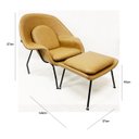 Ver imagem 4 de Poltrona Decorativa Womb Chair com puff cor Caramelo Pés Pretos