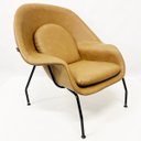 Ver imagem 7 de Poltrona Decorativa Womb Chair com puff cor Caramelo Pés Pretos