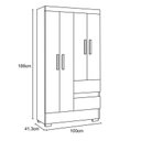 Ver imagem 4 de Guarda Roupa Coimbra 4 Portas Atacama / Off White - Aramóveis