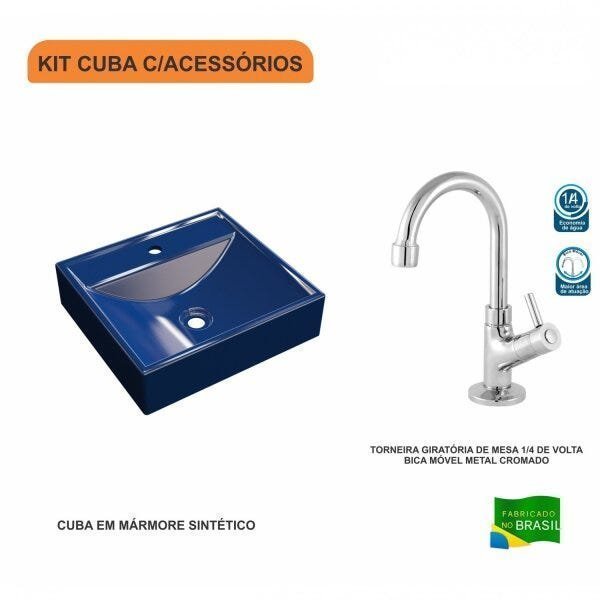 Kit Cuba Q39 com Torneira 1198 Metal 1/4 Volta - 3