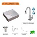 Ver imagem 3 de Kit Cuba Q39 com Torneira Luxo 1195 Metal 1 Pol. e Sifão Pvc e Flexivel