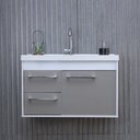 Ver imagem 2 de Gabinete Armário para Banheiro 60cm Mdf com Cuba - Potenza Gianduia