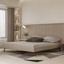 Ver imagem 1 de Base Bi Partida Slim Queen em Linho sem Cabeceira Skybox Cor Bege
