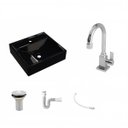 Ver imagem 2 de Kit Cuba Q39 com Torneira Luxo 1195 Metal 1 Pol. e Sifão Pvc e Flexivel