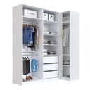 Ver imagem 4 de Guarda Roupa Modulado 100% MDF 2 Peças com Canto Reto 5 Portas Integrato Branco