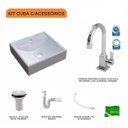 Ver imagem 3 de Kit Cuba Q39 com Torneira Luxo 1195 Metal 1 Pol. e Sifão Pvc e Flexivel
