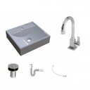 Ver imagem 2 de Kit Cuba Q39 com Torneira Luxo 1195 Metal e Válvula Click 1"b Pol. e Sifão Pvc e Flexível Compace