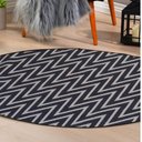 Ver imagem 3 de Tapete Redondo 1,40x1,40 Cami Casa Jacquard Antiderrapante:chevron