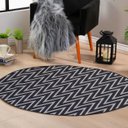 Ver imagem 1 de Tapete Redondo 1,40x1,40 Cami Casa Jacquard Antiderrapante:chevron