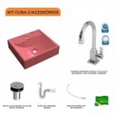 Ver imagem 3 de Kit Cuba Q39 com Torneira Luxo 1195 Metal e Válvula Click 1"b Pol. e Sifão Pvc e Flexível Compace